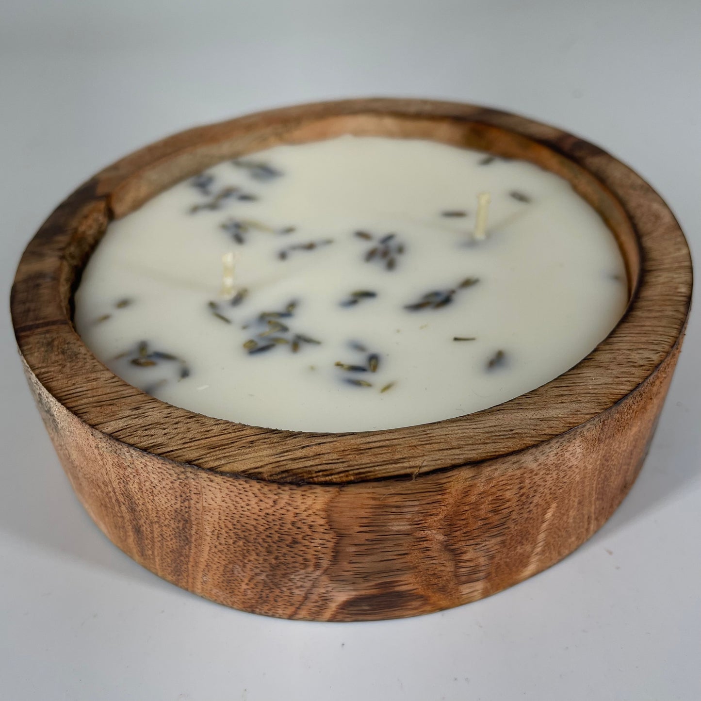 Large wooden soy wax candle