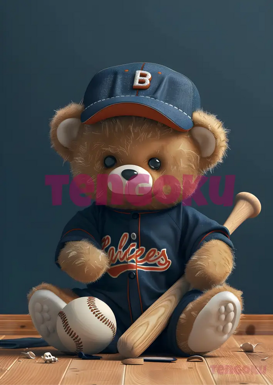 Baseball Bear | Poster For Home And Office Decor