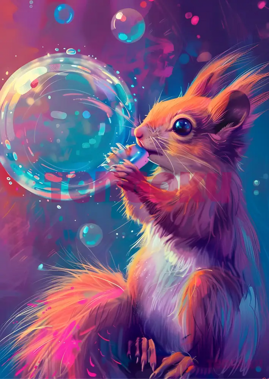 Bubblee Squirrel | Poster For Home And Office Decor