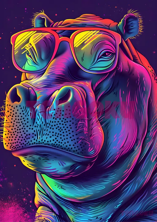 Hip Hippo | Poster For Home And Office Decor
