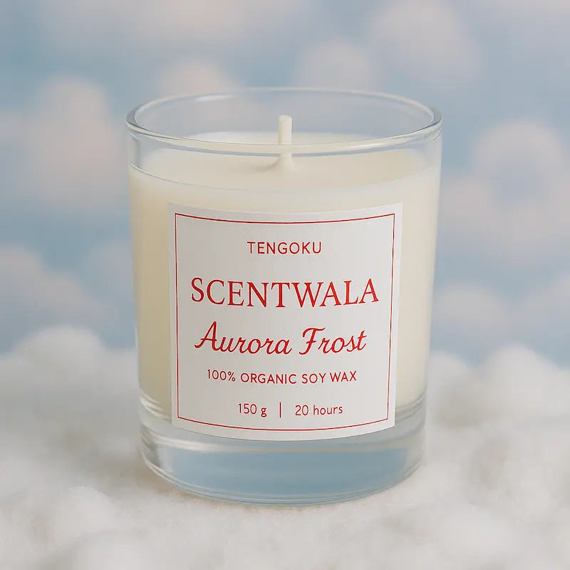 Aqua Glass Jar Candle