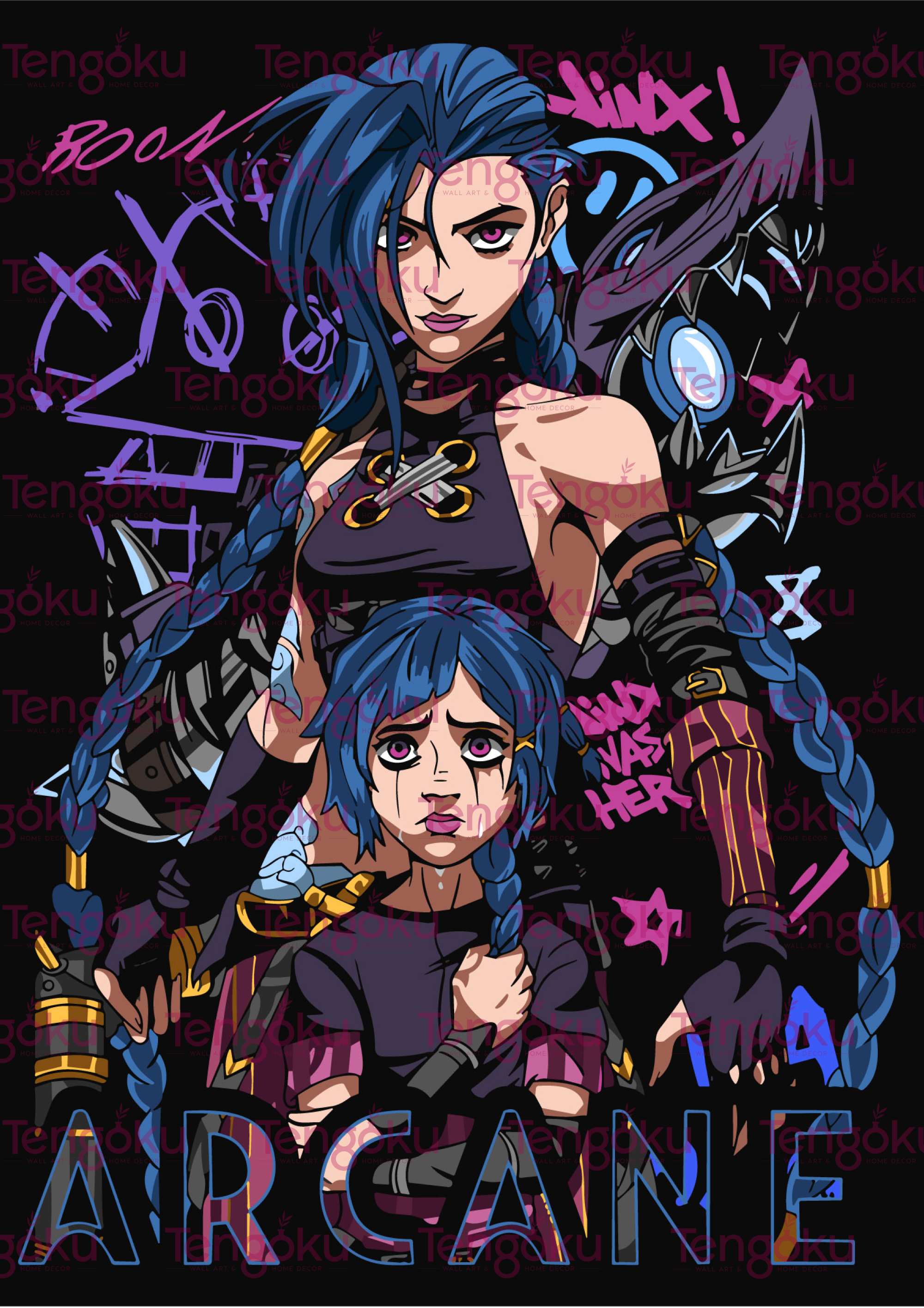 Powder and Jinx | Arcane Poster | Anime Posters | Tengoku