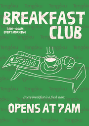 Breakfast Club (Green) | Kitchen Decor Posters | Tengoku