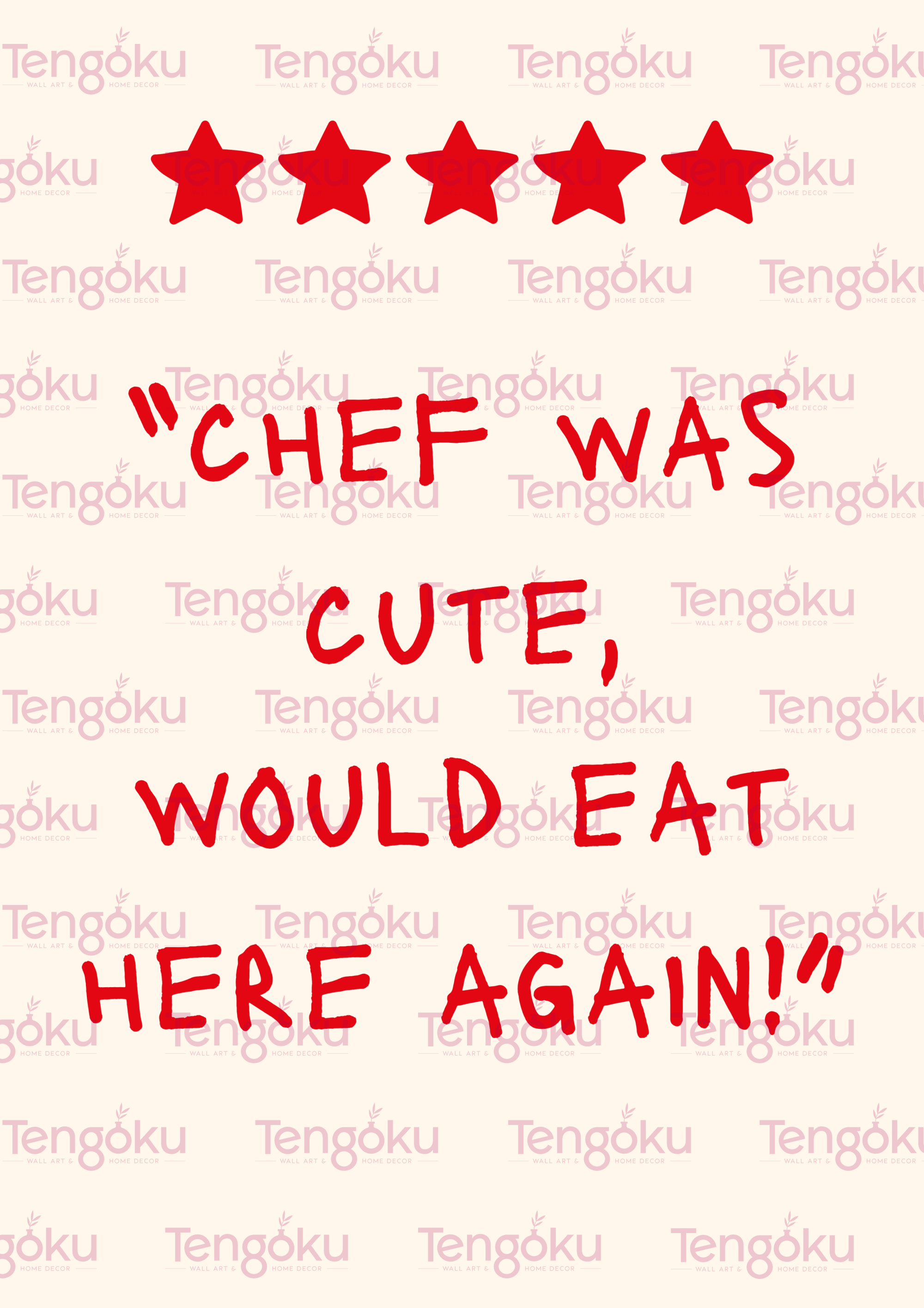 5 Star Chef | Kitchen Decor Posters | Tengoku