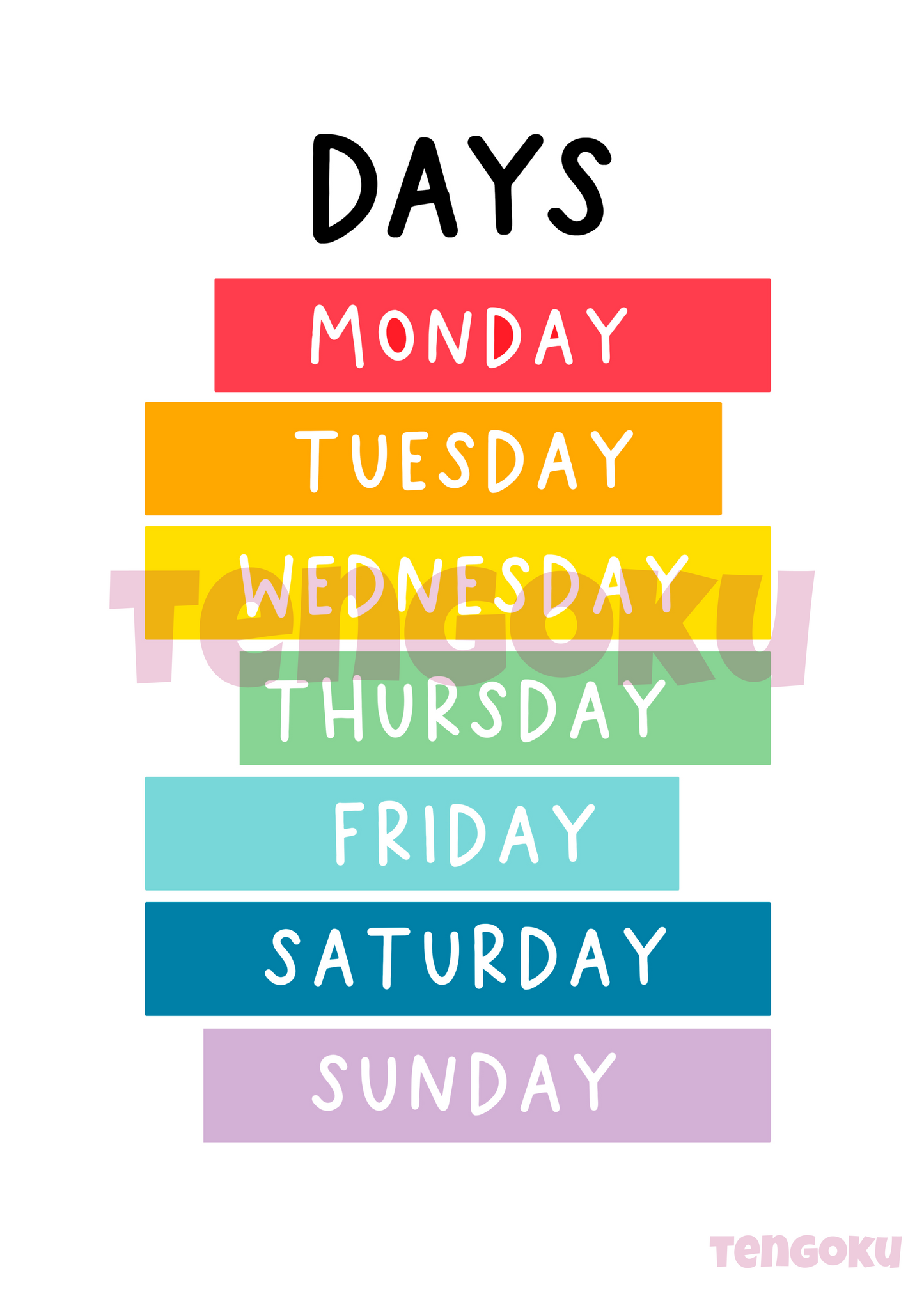 Days of the week | Poster For Home And Office Decor