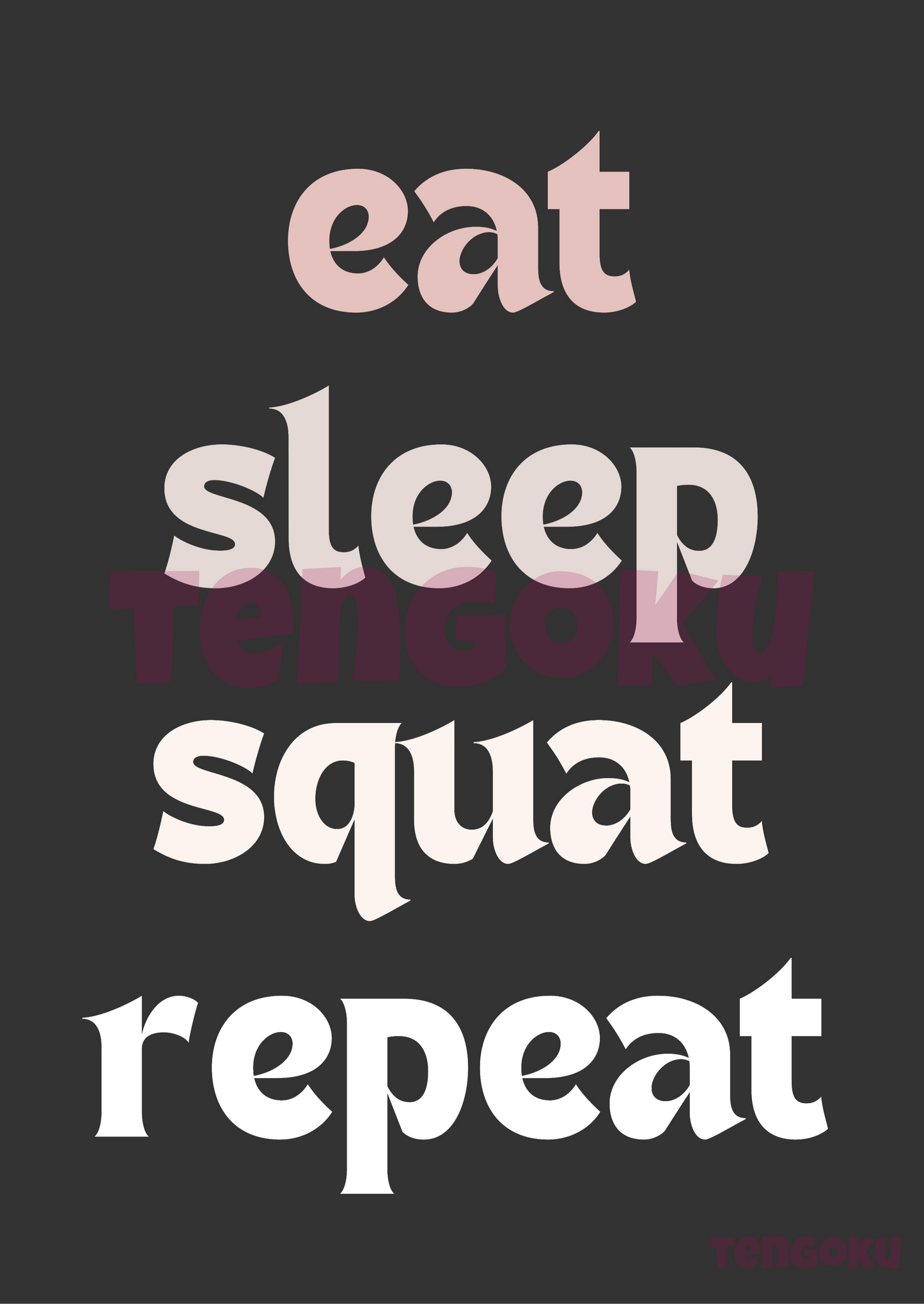 Eat sleep squat repeat | Poster For Home And Office Decor