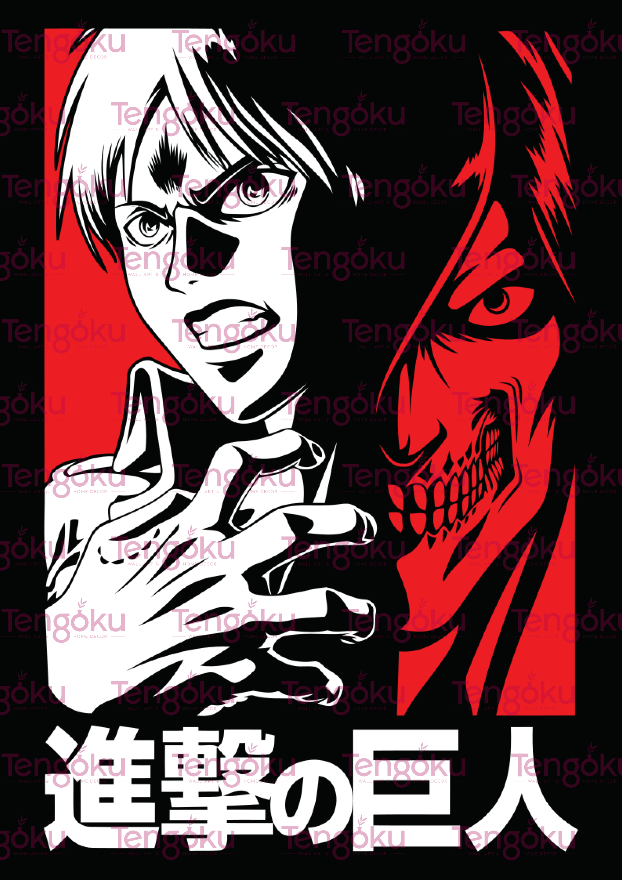 Erin Titan Split | Attack on Titan Posters | Anime Posters | Tengoku