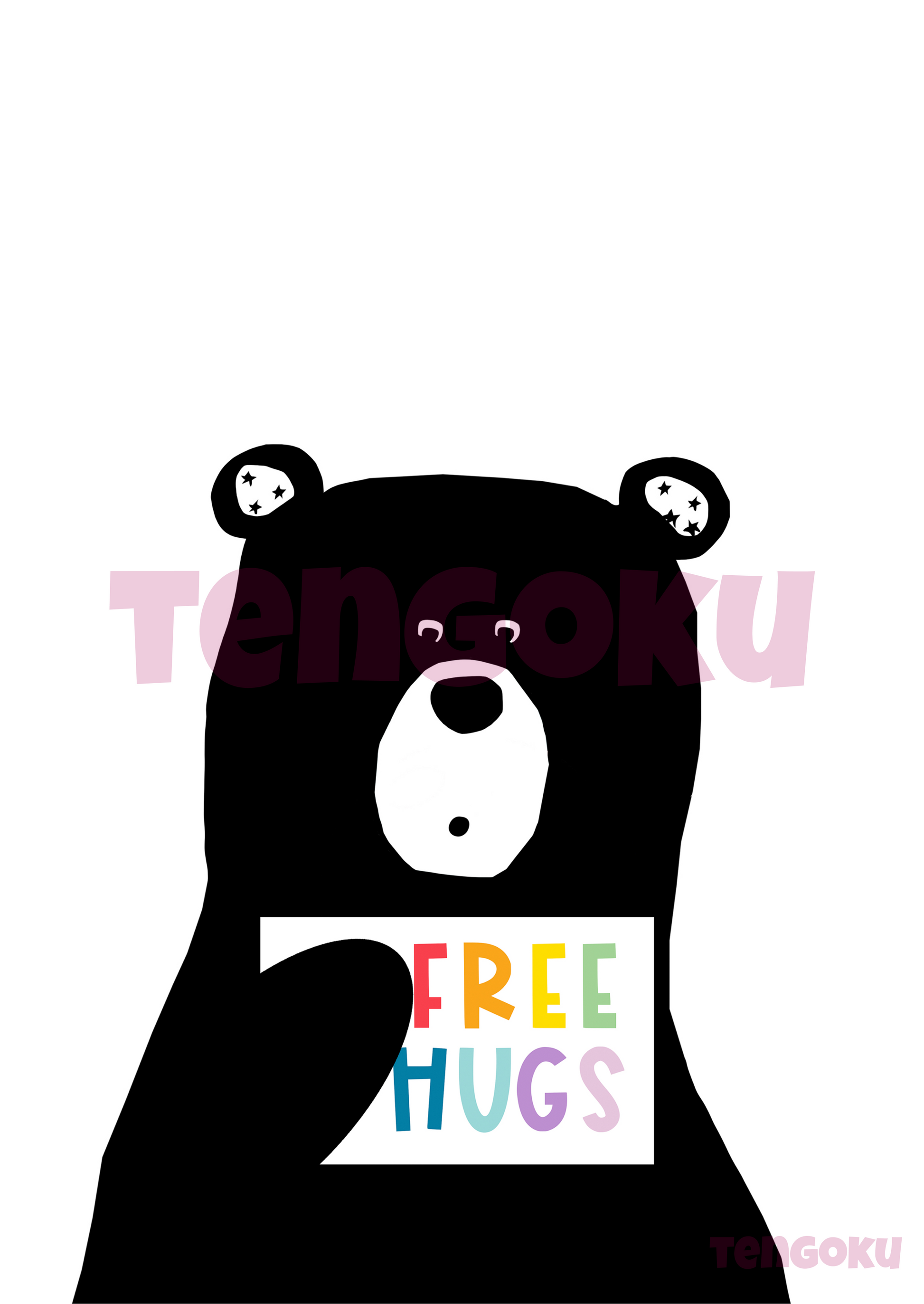 Free hugs bear | Poster For Home And Office Decor