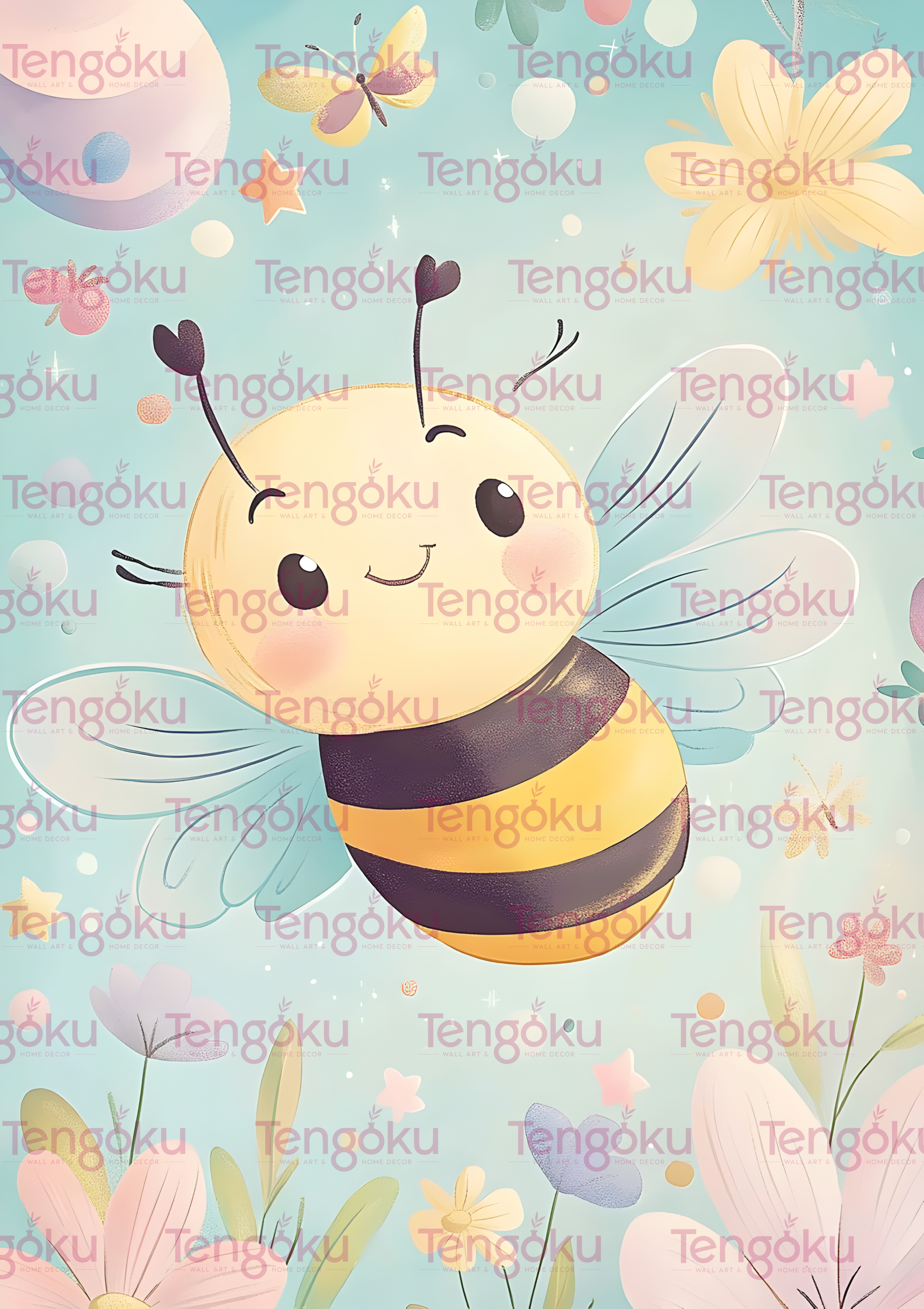 Happy Bee | Nursery Decor Posters | Tengoku