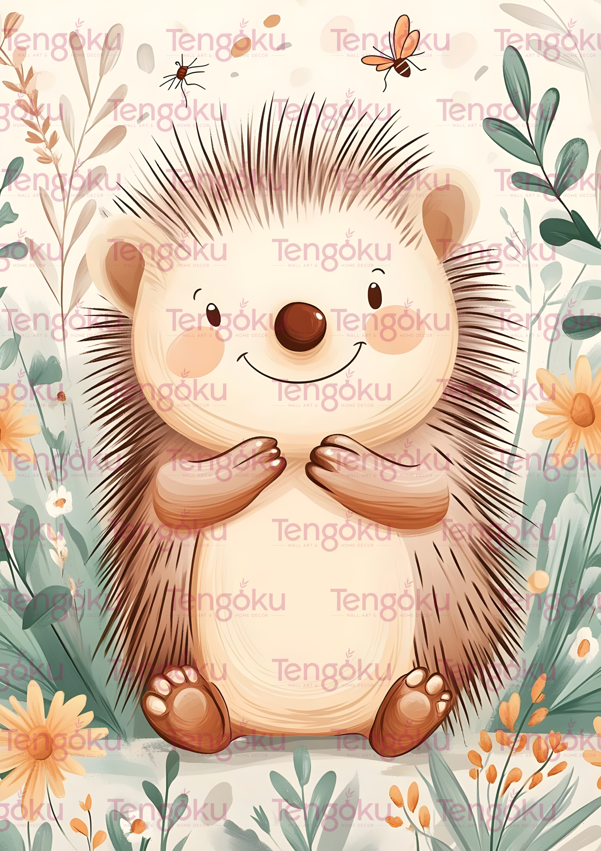 Happy Hedgehog | Nursery Decor Posters | Tengoku