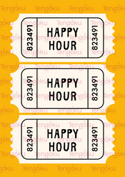 Happy Hour Ticket | Kitchen Decor Posters | Tengoku