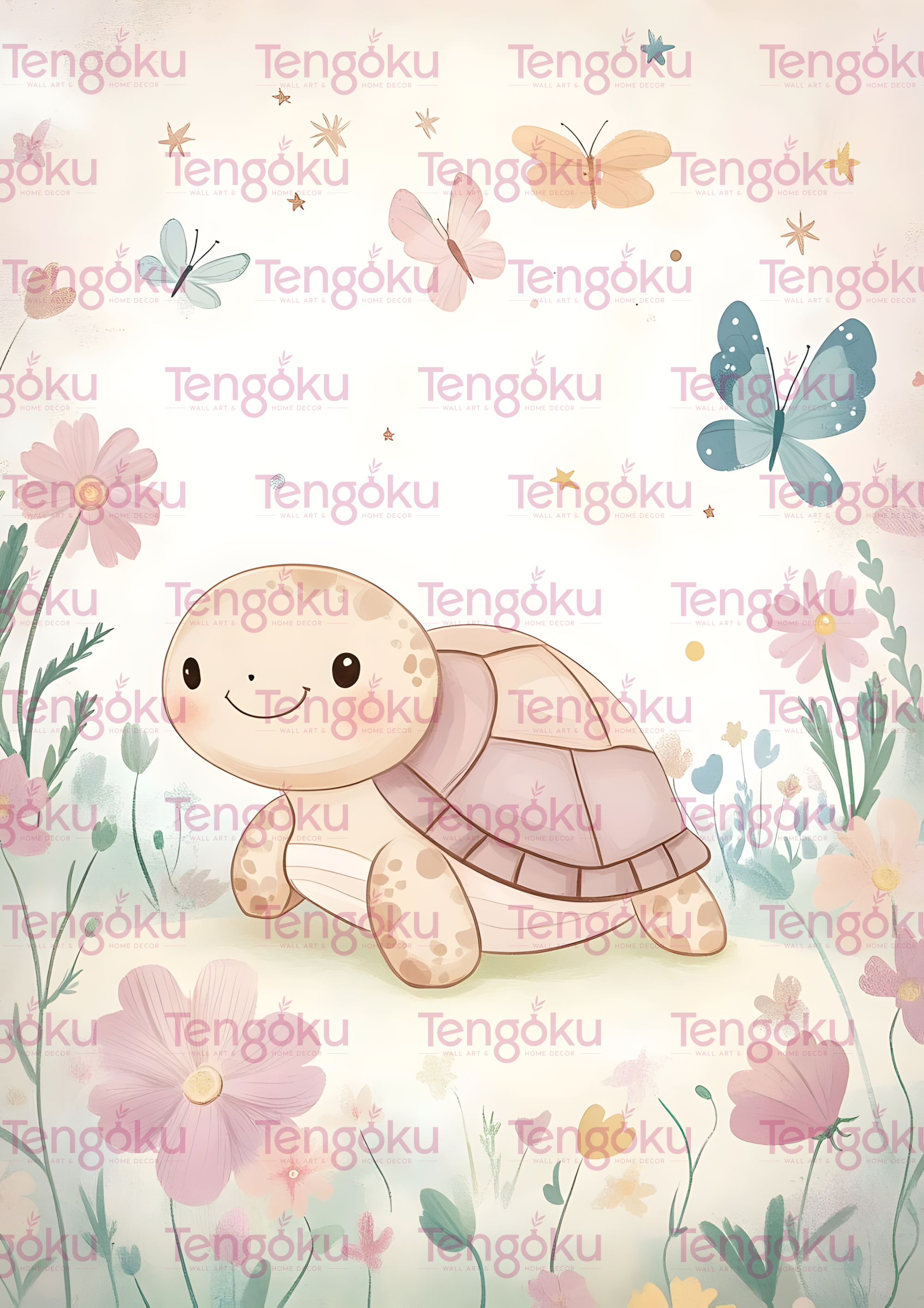 Happy Turtle | Nursery Decor Posters | Tengoku