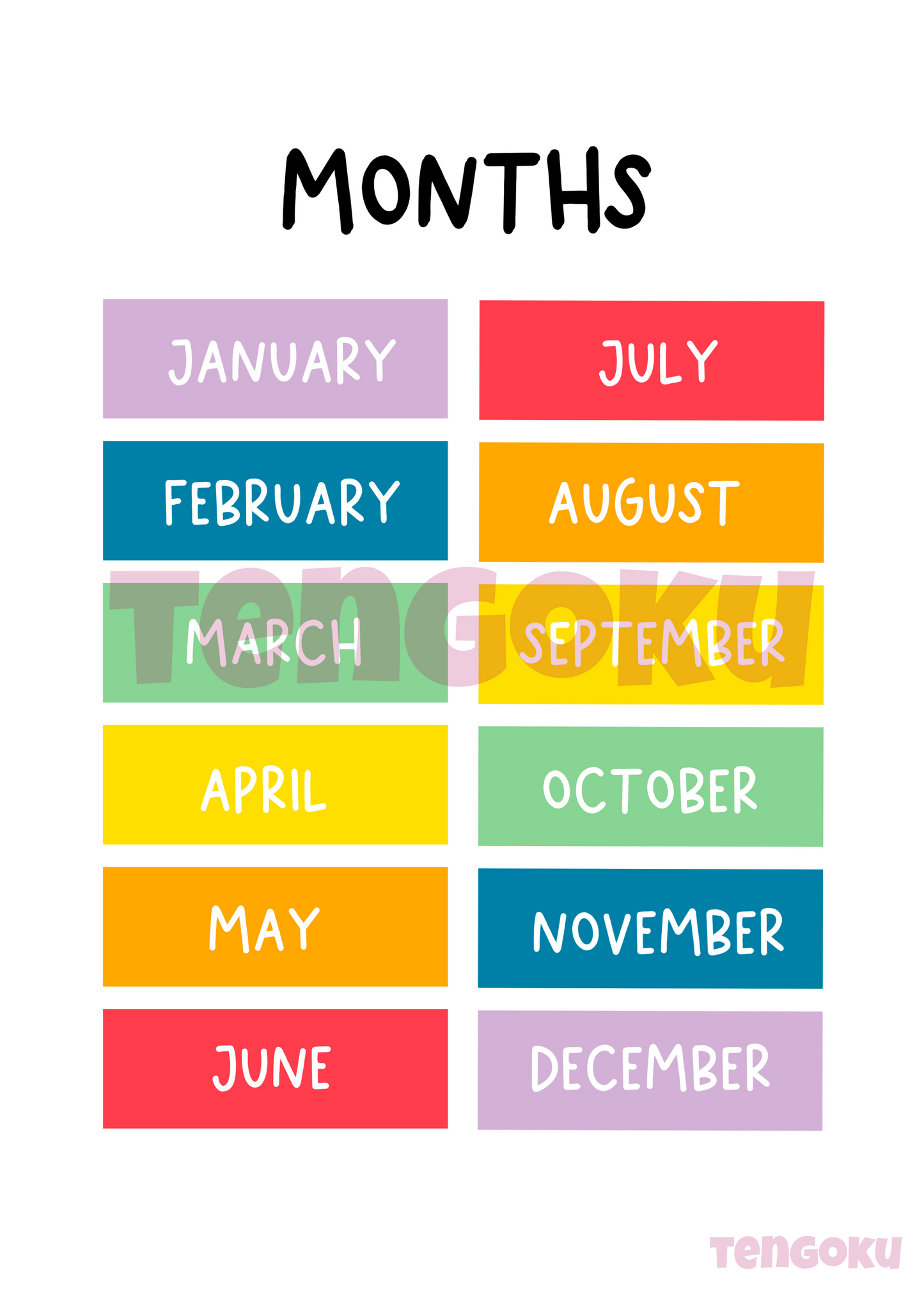 Months of the year | Poster For Home And Office Decor