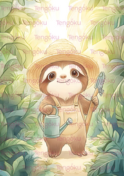 Sloth Gardener | Nursery Decor Posters | Tengoku