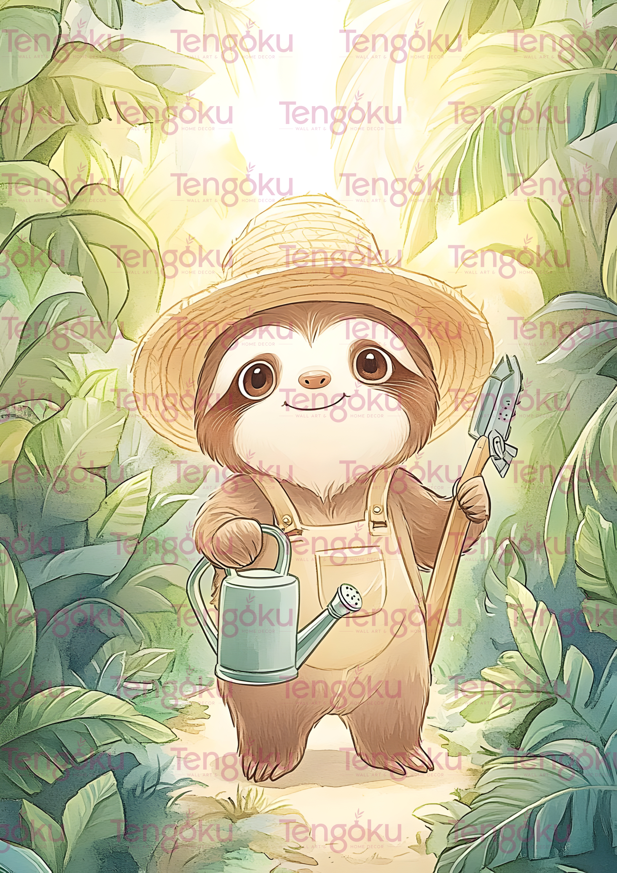 Sloth Gardener | Nursery Decor Posters | Tengoku