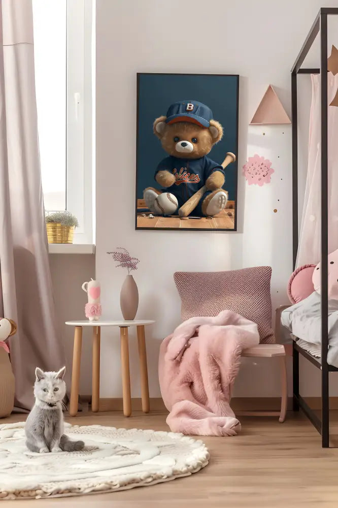 Baseball Bear | Poster For Home And Office Decor