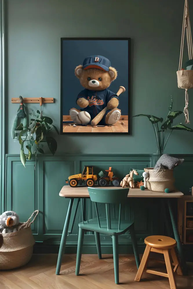 Baseball Bear | Poster For Home And Office Decor