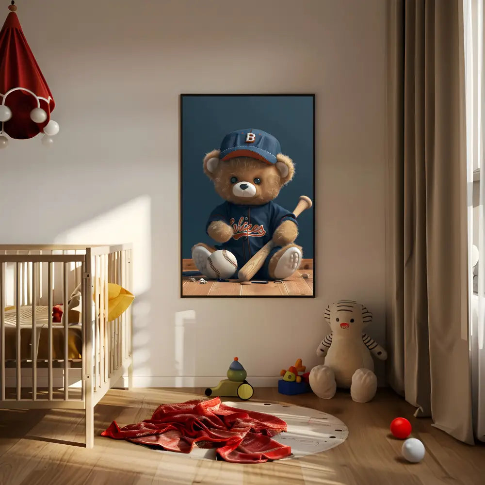 Baseball Bear | Poster For Home And Office Decor