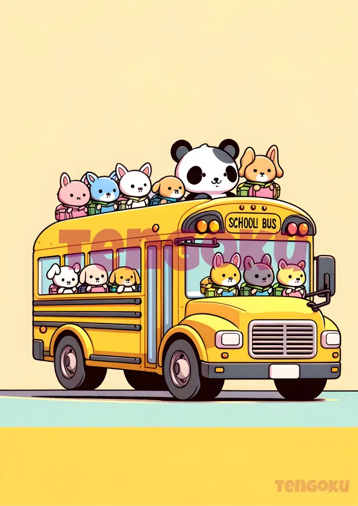 Bunnies On The Bus | Poster For Home And Office Decor