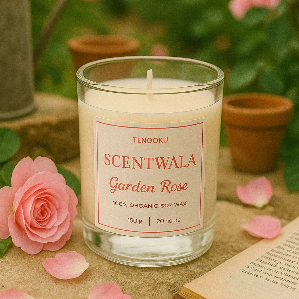 Rose Glass Jar Candle