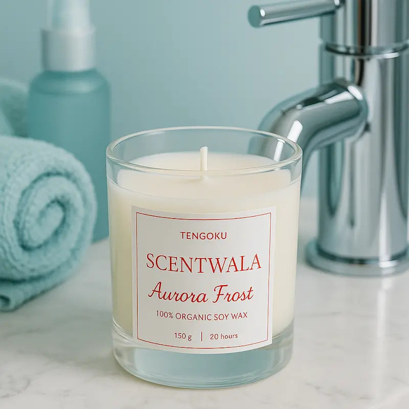 Aqua Glass Jar Candle
